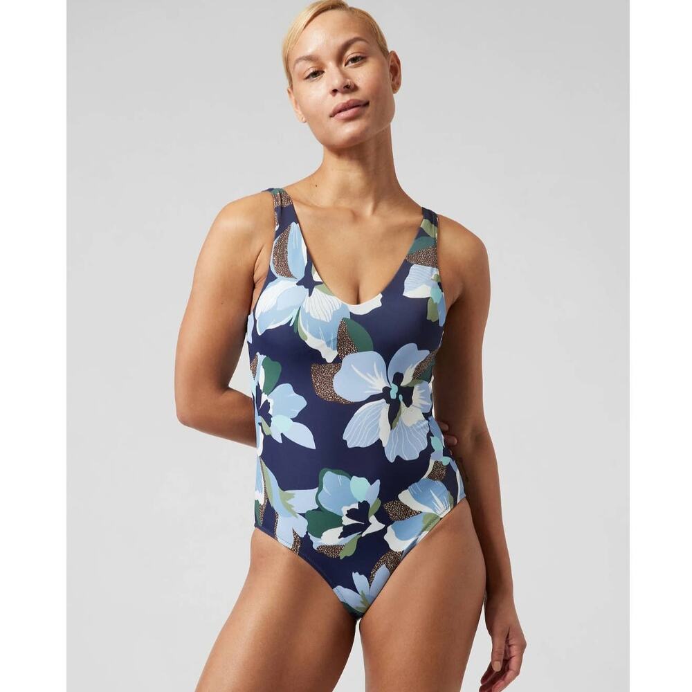 NWT Athleta Seychelles one piece swimsuit - SMALL - bloom dress blue - SMALL